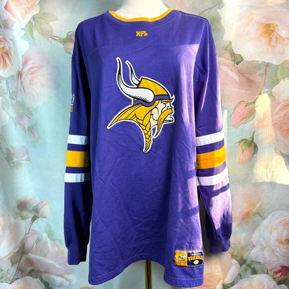 NFL Official Merchandise Minnesota Vikings Embroidered Long Sleeve Jersey Shirt - Picture 1 of 5